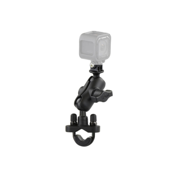 RAM Mounts GoPro Kamerahalterung (kurz) für Lenker/Rohre - mit Klemmschelle, B-Kugel (1 Zoll) passend für Derbi Vamos  25 VAMOSM 1996-1997, 