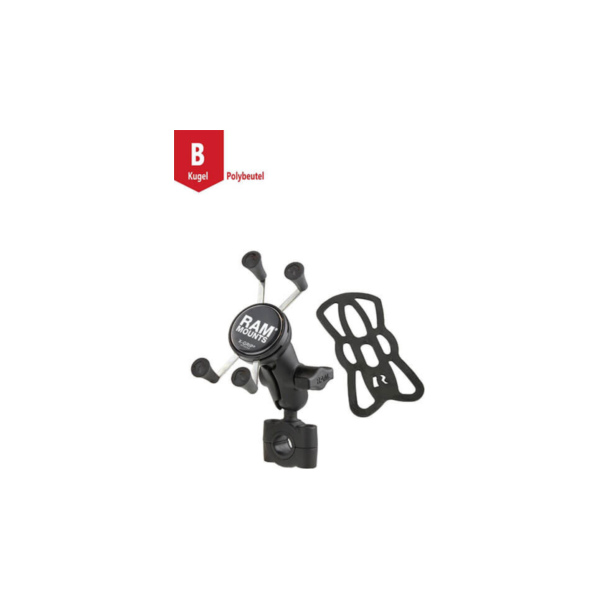 RAM Mounts Torque Motorradhalterung M (Lenker/Rohre) X-Grip Uni-Halteklammer für Smartphones