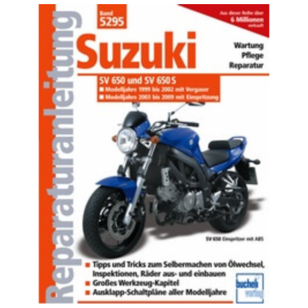 Motorbuch Vol. 5295 Repair instructions for: SUZUKI SV 650/S, 99-08, carburettor and injection model