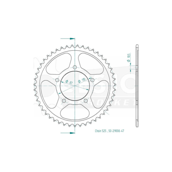ESJOT Sprocket, 47 teeth 92-29008-47