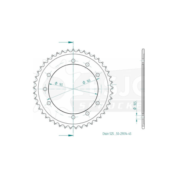 ESJOT Sprocket, 45 teeth 92-29014-45