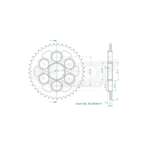 Kettenblat ESJOT Kettenrad, 41 Zähne 92-29048-41 passend für Ducati Streetfighter  1100 1FAA00/1F00W 2021-2021, 