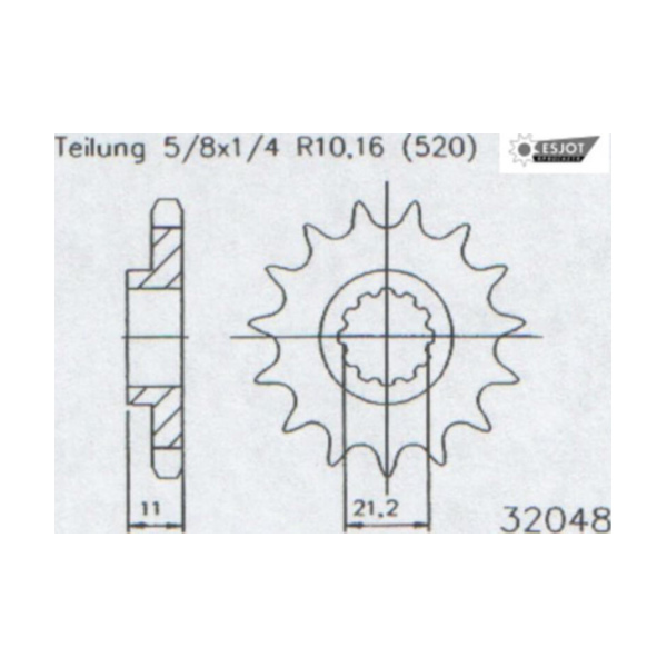 ESJOT Chain pinion, 12 teeth 92-32048-12 fitting for Husqvarna SM R/RR 450 H812AB 2008-2009, 