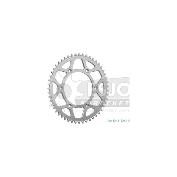 ESJOT Kettenrad, 51 Zähne, Alu 520 Teilung 93-32065-51