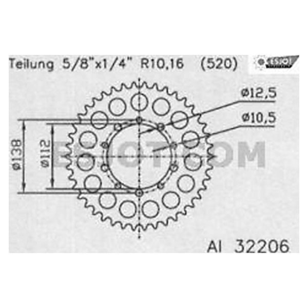 Kettenblat ESJOT Kettenrad, 43 Zähne 92-32206-43 passend für Honda NC  35 RH09 2022-2022, 