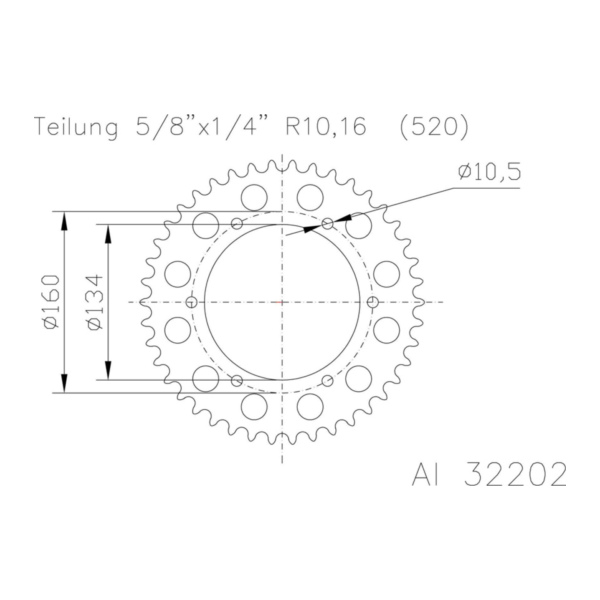 ESJOT Alu-Kettenrad, 46 Zähne