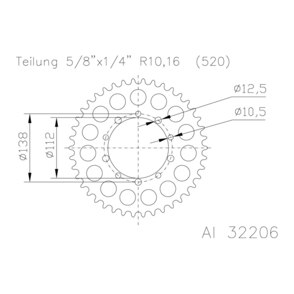 ESJOT 520 aluminium sprocket, 43 teeth, for: HONDA
