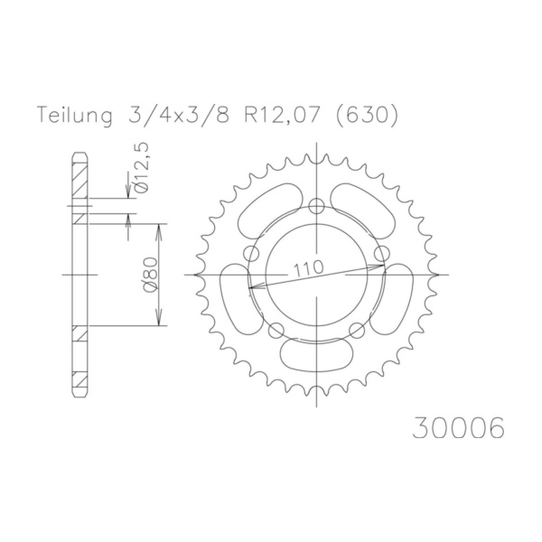 Kettenblat ESJOT Kettenrad, 35 Zähne 92-30006-35