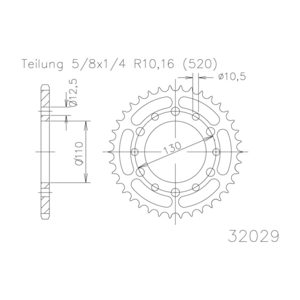 Kettenblat ESJOT Kettenrad, 42 Zähne 92-32029-42 passend für Yamaha YZF R3  RH071 2017-2017, 