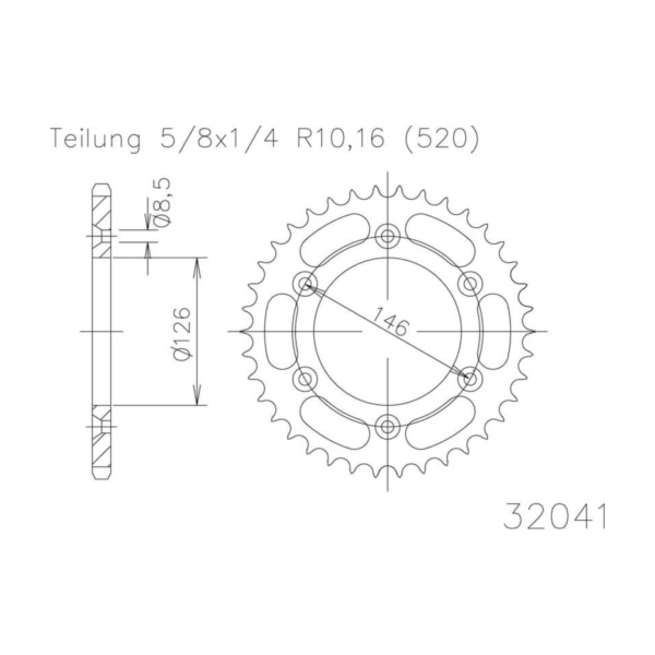 Kettenblat ESJOT Kettenrad, 43 Zähne 92-32041-43