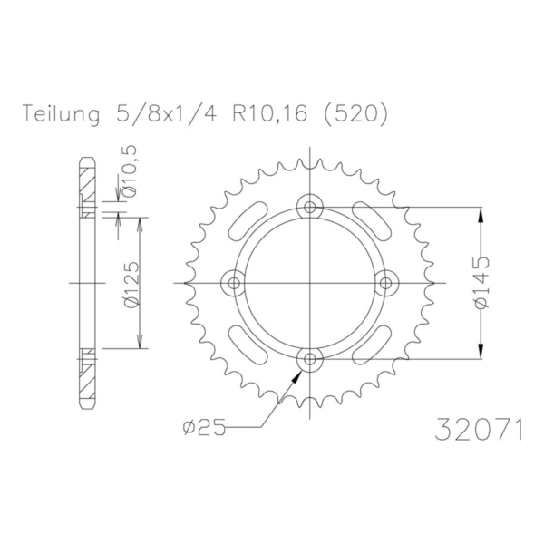 Kettenblat ESJOT Kettenrad, 43 Zähne 92-32071-43