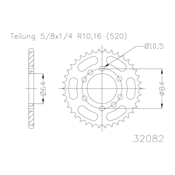 Kettenblat ESJOT Kettenrad, 35 Zähne 92-32082-35