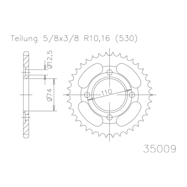 Kettenblat ESJOT Kettenrad, 36 Zähne 92-35009-36