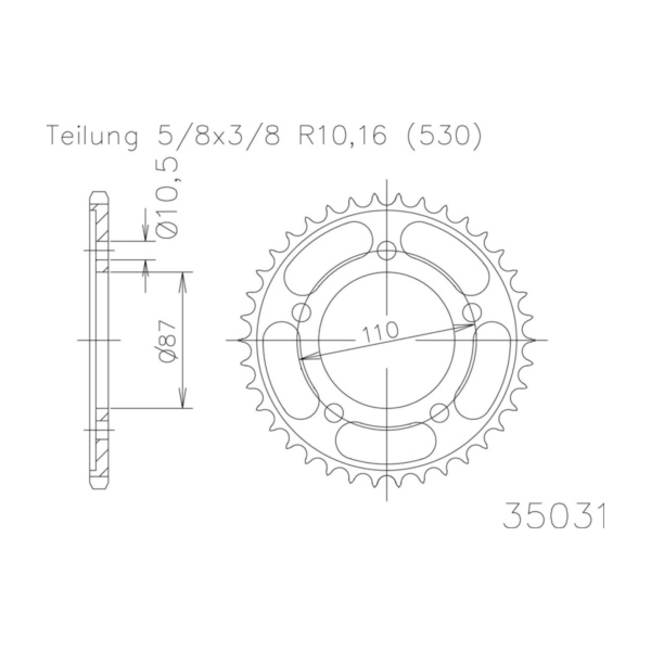Kettenblat ESJOT Kettenrad, 42 Zähne 92-35031-42