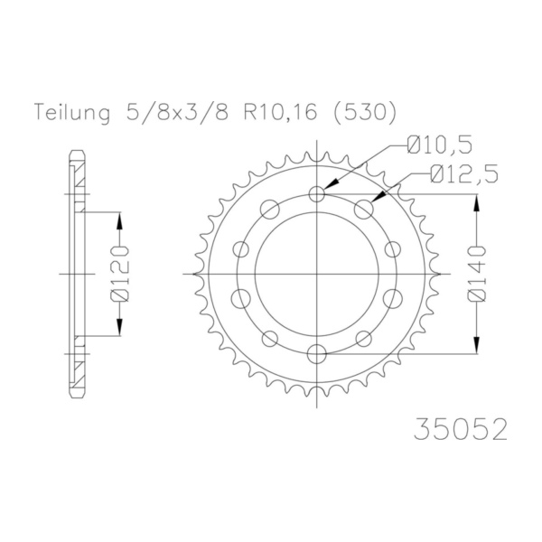 ESJOT Chain wheel, 43 teeth 92-35052-43