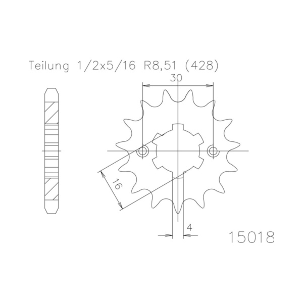 ESJOT Kettenritzel, 13 Zähne 92-15018-13