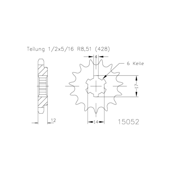 ESJOT Kettenritzel, 13 Zähne 92-15052-13