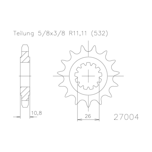 ESJOT Kettenritzel, 17 Zähne 92-27004-17