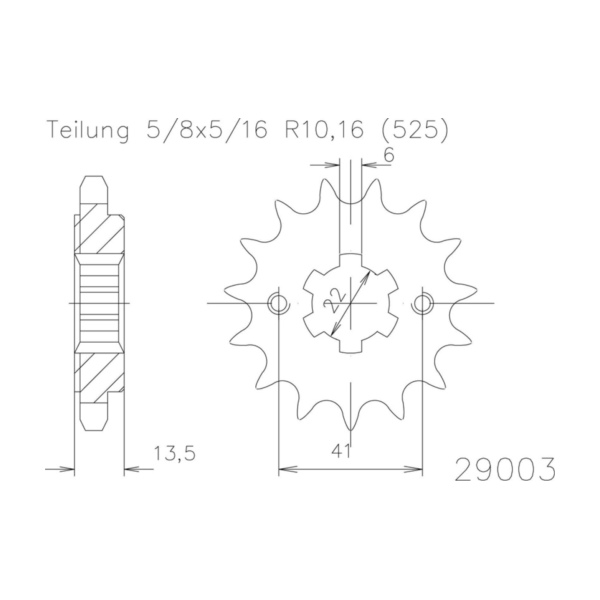 ESJOT Chain pinion, 15 teeth 92-29003-15