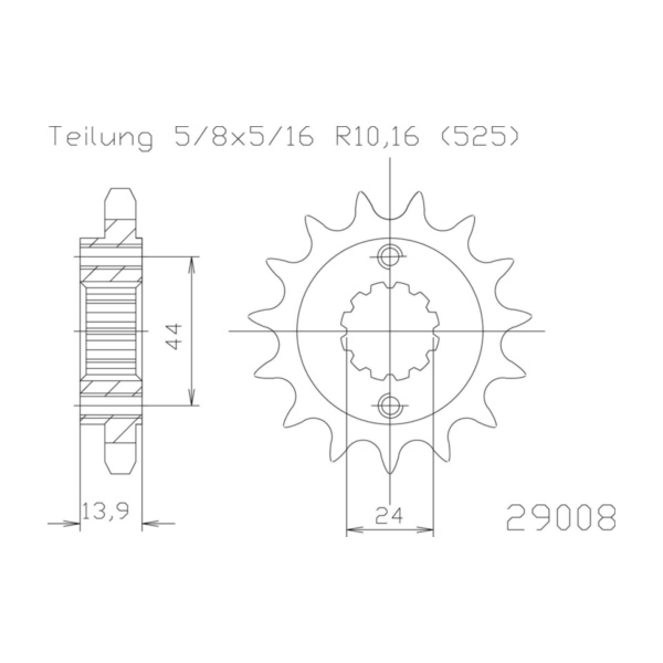ESJOT Chain pinion, 15 teeth 92-29008-15