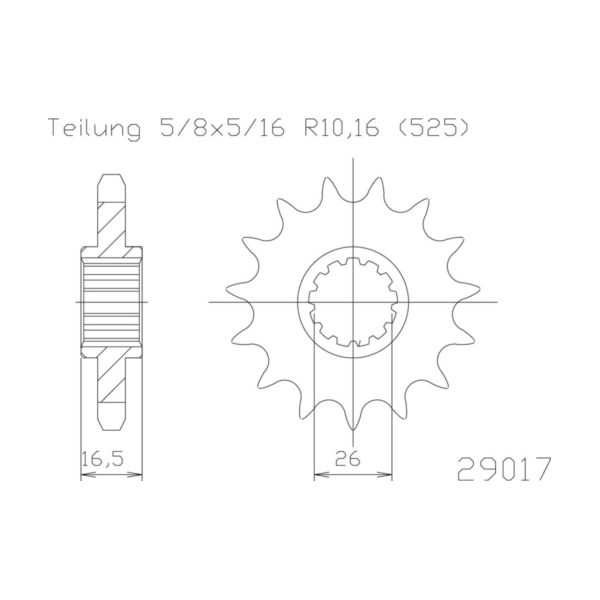 ESJOT Chain pinion, 14 teeth 92-29017-14