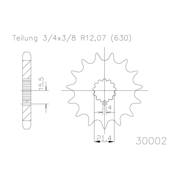 ESJOT Kettenritzel, 13 Zähne 92-30002-13 passend für Suzuki GS Speichenrad 1000 GS1000 1980, 90 PS, 66 kw