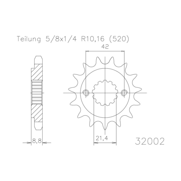 ESJOT Kettenritzel, 15 Zähne 92-32002-15