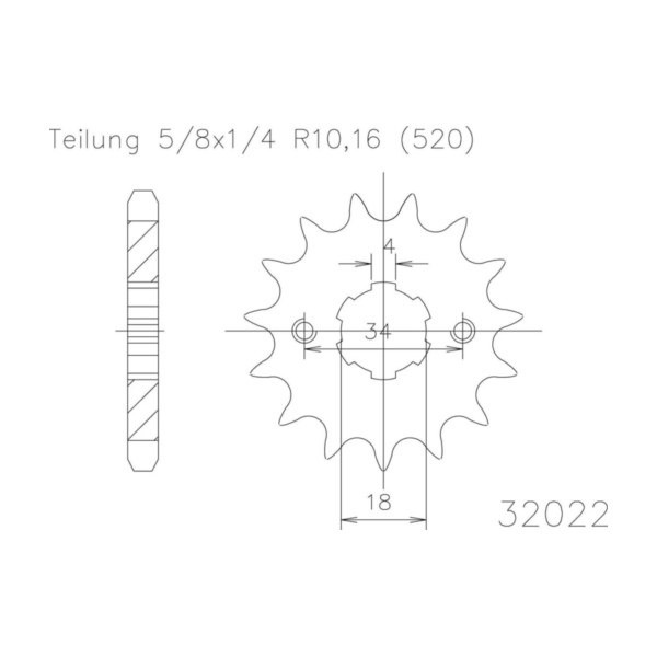 ESJOT Kettenritzel, 15 Zähne 92-32022-15