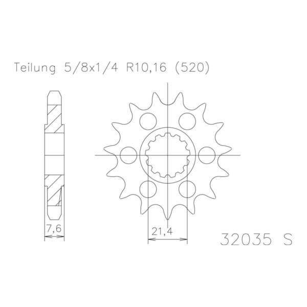 ESJOT Chain pinion, 14 teeth 92-32147-14
