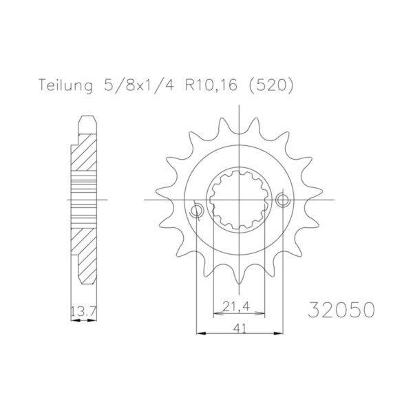 ESJOT Kettenritzel, 14 Zähne 92-32050-14