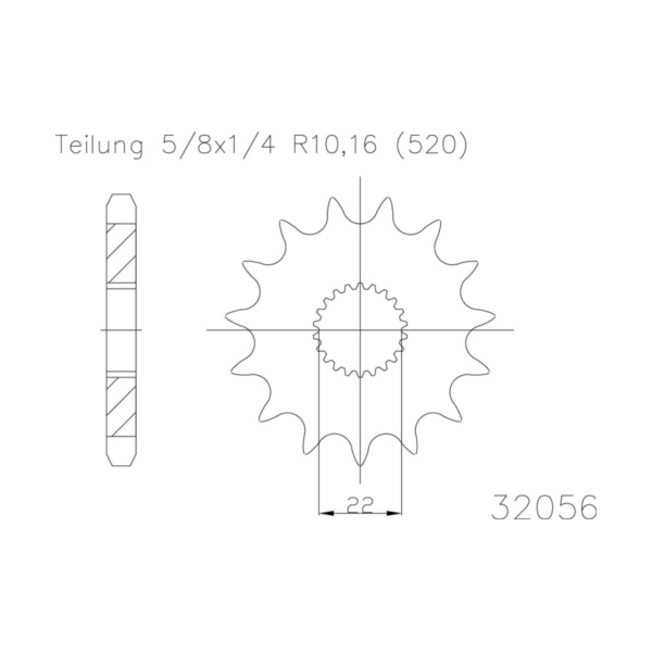 ESJOT Chain pinion, 14 teeth 92-32056-14