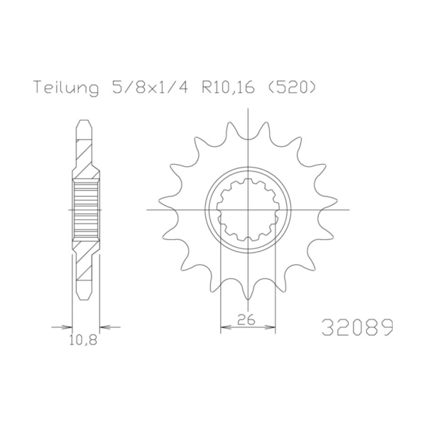 ESJOT Chain pinion, 16 teeth 92-32089-16