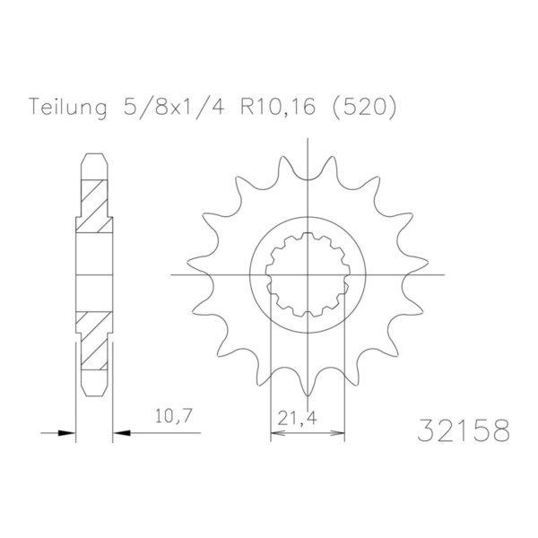 ESJOT Chain pinion, 16 teeth 92-32158-16