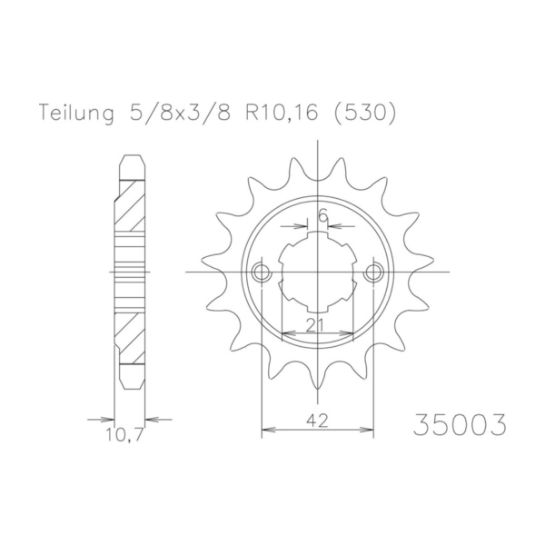 ESJOT Chain pinion, 16 teeth 92-35003-16