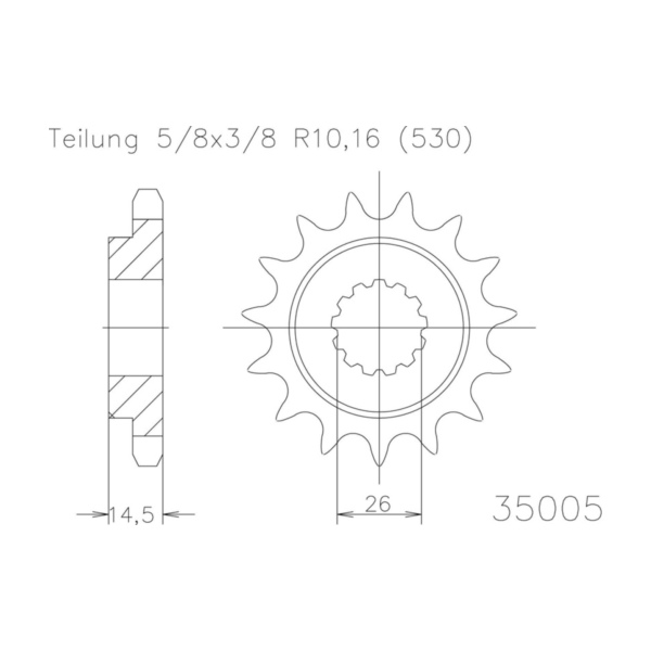 ESJOT Chain pinion, 18 teeth 92-35005-18