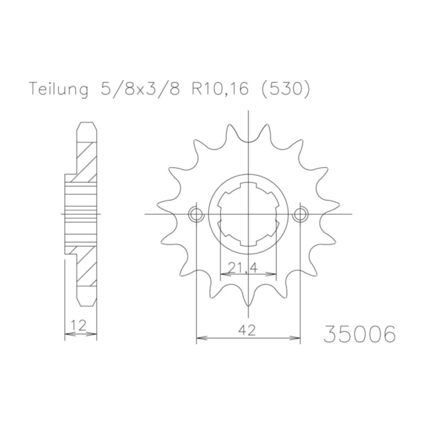 ESJOT Kettenritzel, 16 Zähne 92-35006-16