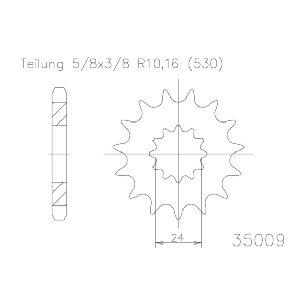ESJOT Kettenritzel, 18 Zähne 92-35009-18