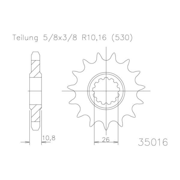 ESJOT Chain pinion, 14 teeth 92-35016-14 fitting for Yamaha YZF R1 1000 RN121 2004-2005, 