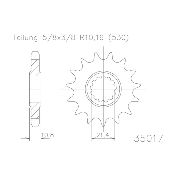 ESJOT Chain pinion, 17 teeth 92-35017-17 fitting for Yamaha YZF R6 600 RJ111 2006-2007, 