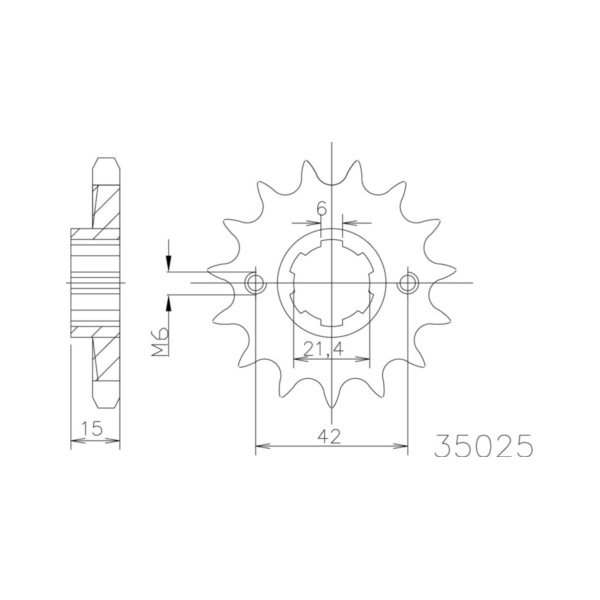 ESJOT Kettenritzel, 16 Zähne 92-35025-16