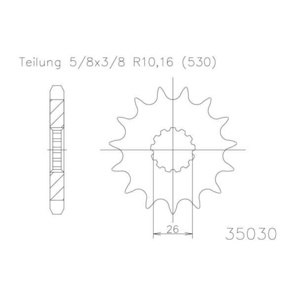 ESJOT Kettenritzel, 18 Zähne 92-35030-18