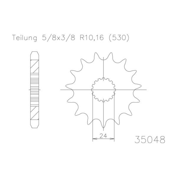 ESJOT Chain pinion, 17 teeth 92-35048-17