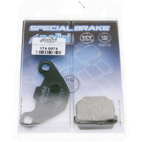 brake pads Polini organic for Gilera Stalker Storm 174.0074 fitting for Peugeot Kisbee  50  2015, 3,6 PS, 2,6 kw