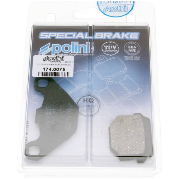 Bremsklötze brake pads Polini organic for CPI for: Hyosung Keeway Peugeot 174.0075 passend für Peugeot Kisbee  50  2012, 3,7 PS, 2,7 kw