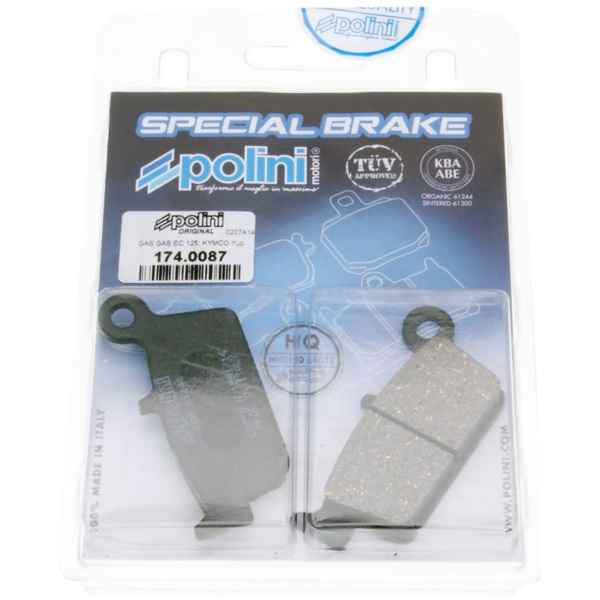 Bremsklötze Bremsbeläge Polini organisch für Kymco Curio, Fever ZXI, ZXII, KB50, Top Boy, Honda Lead, Shadow 174.0087