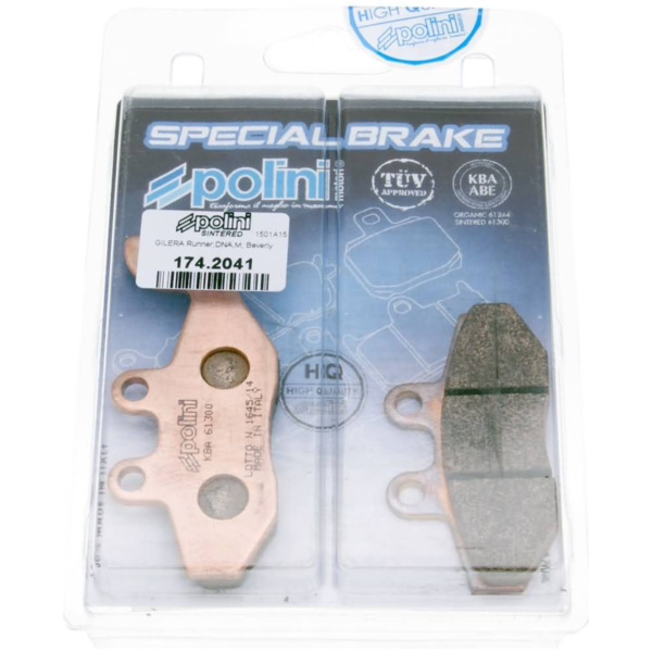 brake pads Polini sintered for Aprilia, Derbi, Gilera, Piaggio, Vespa 174.2041