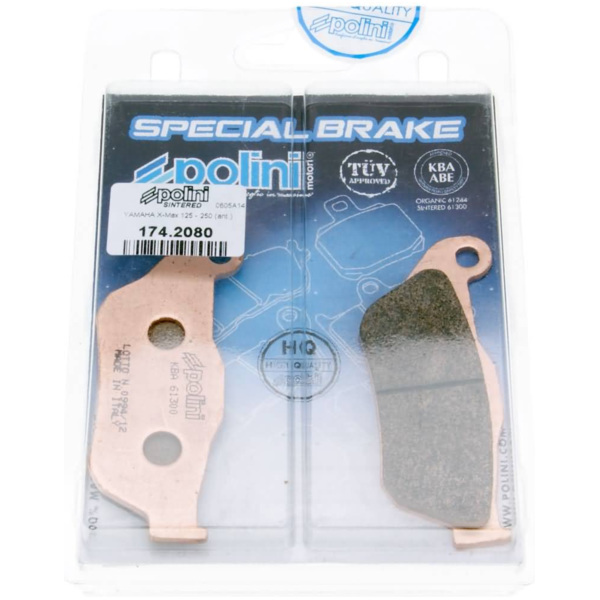 brake pads Polini sintered for Yamaha X-Max, MBK Skycruiser 174.2080 fitting for MBK YP Skycruiser 125  2006, 14,1 PS, 10,4 kw