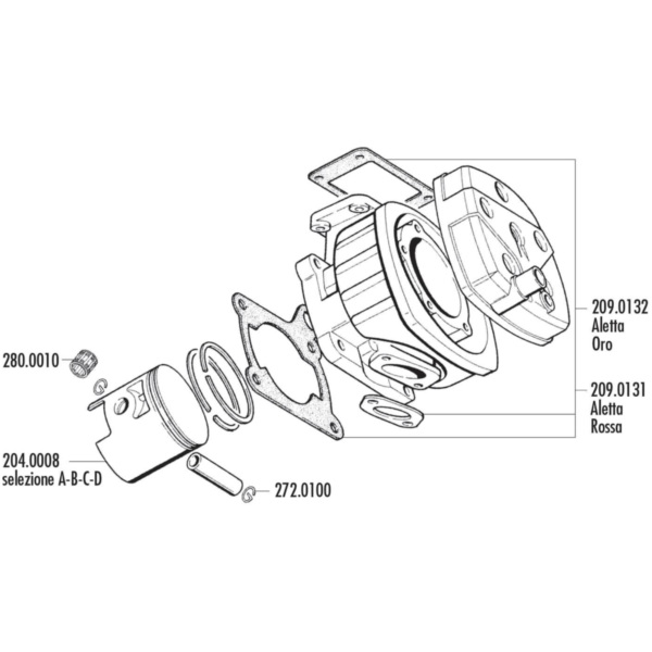 Zylinder Dichtungssatz Polini für Cagiva Planet, Raptor 125, Aletta Rossa 209.0131