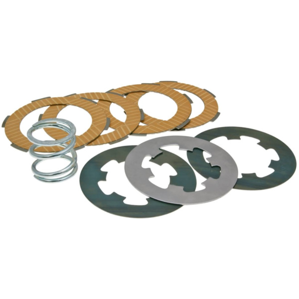 clutch disc set / clutch friction plates reinforced incl. spring Ferodo for Vespa 50, 90, 125 Primavera, ET3 35407 fitting for Vespa V  50 V5SA1T 1977, 2,5 PS, 1,8 kw