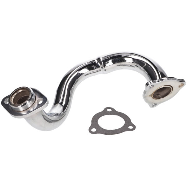 exhaust manifold chromed, unrestricted for Derbi Senda, Aprilia RX, SX, Gilera RCR, SMT 37320